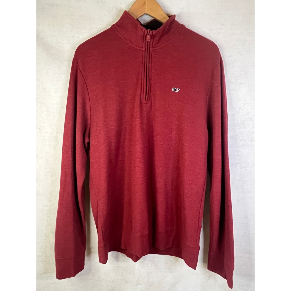 Vineyard Vines Quarter Zip Pullover Men's M Burgundy Pima Cotton NWOT